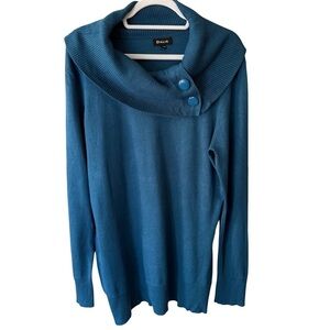 Dalia Teal Cowl Neck Sweater Women’s XL